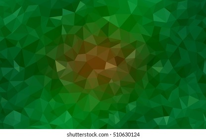 Dark green-yellow abstract polygonal template. Geometric illustration in Origami style with gradient.  A completely new template for your business design.