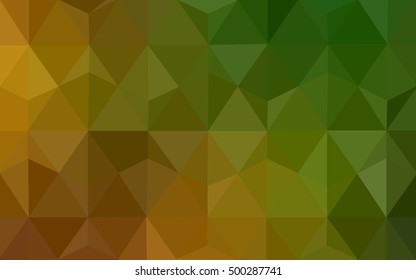 Dark green-yellow blurry triangle background. Brand-new colored illustration in blurry style with gradient. Triangular pattern for your business design.