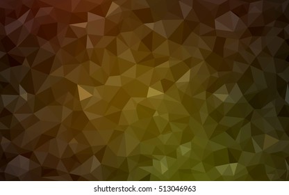 Dark green-yellow blurry triangle background. A vague abstract illustration with gradient. The template can be used as a background for cell phones.