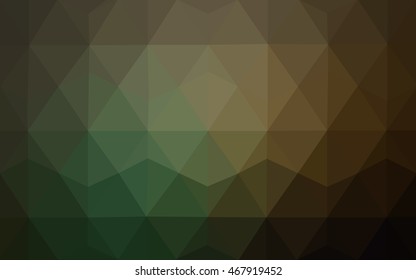 Dark green-yellow blurry triangle pattern. Modern geometrical abstract illustration with gradient. The completely new template can be used for your brand book.