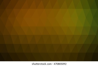 Dark green-yellow blurry triangle template. Shining illustration, which consist of triangles. The elegant pattern can be used as part of a brand book.