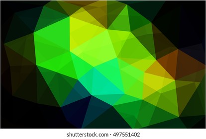Dark green-yellow blurry triangle template. A completely new color illustration in a vague style. The textured pattern can be used for background.