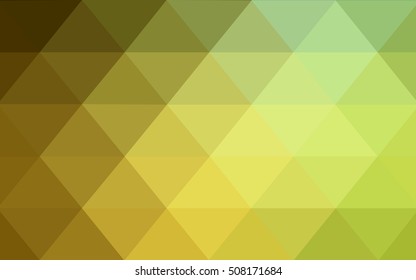 Dark green-yellow blurry triangle template. Creative geometric illustration in Origami style with gradient. The template can be used as a background for cell phones.