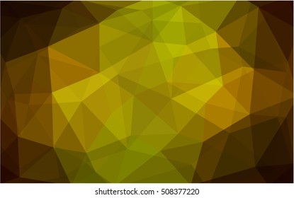 Dark green-yellow blurry triangle template. A completely new color illustration in a vague style. The textured pattern can be used for background.