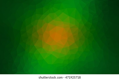 Dark green-yellow low poly background. Creative geometric illustration in Origami style with gradient. The textured pattern can be used for background.