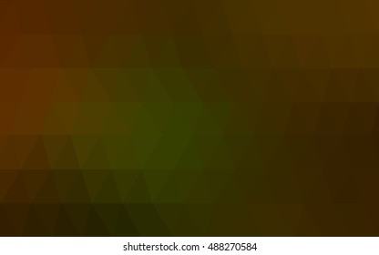 Dark green-yellow low poly background. Triangular geometric sample with gradient.  Brand-new style for your business design.