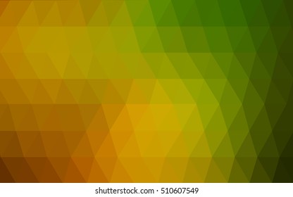 Dark green-yellow low poly background. A vague abstract illustration with gradient. Brand-new design for your business.