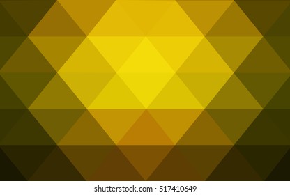 Dark green-yellow low poly background. A sample with polygonal shapes. A completely new template for your business design.