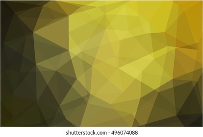 Dark green-yellow low poly template. Colorful illustration in abstract style with gradient. Brand-new design for your business.