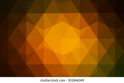 Dark green-yellow low poly template. Glitter abstract illustration with an elegant design. The polygonal design can be used for your web site.