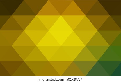 Dark green-yellow polygon abstract background. Shining illustration, which consist of triangles. Brand-new design for your business.