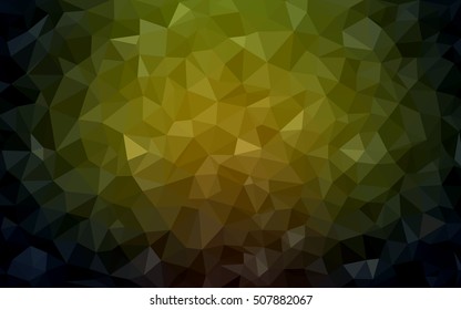 Dark green-yellow polygon abstract background. An elegant bright illustration with gradient. The best triangular design for your business.
