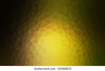 Dark green-yellow polygon abstract background. Shining illustration, which consist of triangles. Brand-new design for your business.