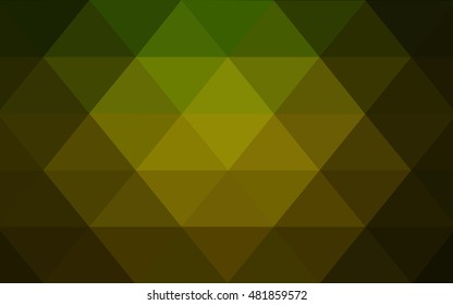 Dark green-yellow polygon abstract pattern. A sample with polygonal shapes. The completely new template can be used for your brand book.