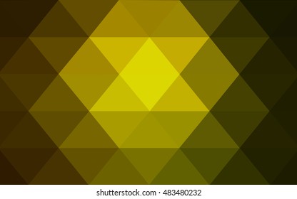 Dark green-yellow polygon abstract pattern. Shining illustration, which consist of triangles. The textured pattern can be used for background.