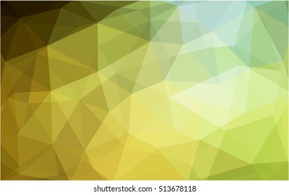 Dark green-yellow polygon abstract pattern. Creative illustration in halftone style with gradient. A completely new design for your business.