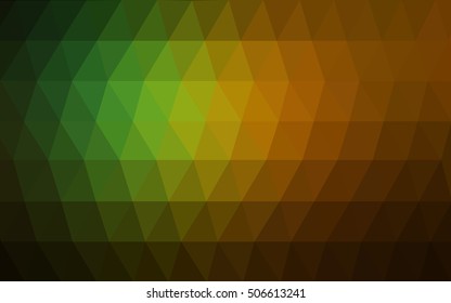 Dark green-yellow polygon abstract template. Glitter abstract illustration with an elegant design. Brand-new design for your business.