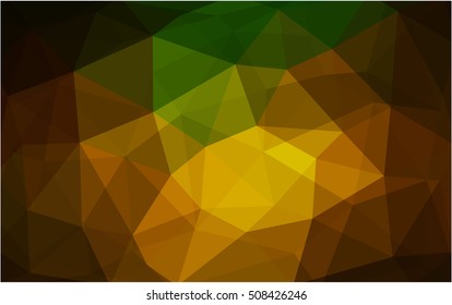 Dark green-yellow polygon abstract template. A completely new color illustration in a vague style. A new texture for your design.