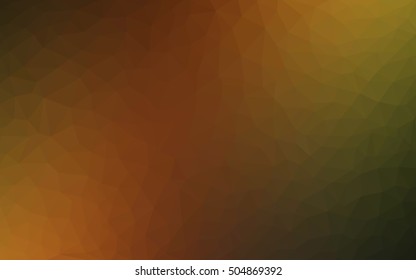 Dark green-yellow polygonal background. Creative geometric illustration in Origami style with gradient. A new texture for your design.