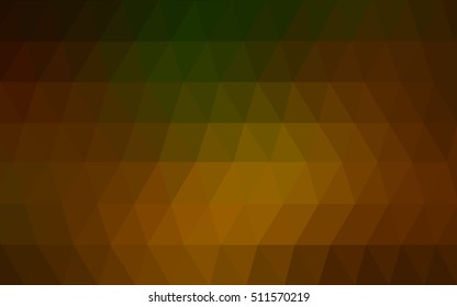 Dark green-yellow polygonal background. An elegant bright illustration with gradient. The completely new template can be used for your brand book.