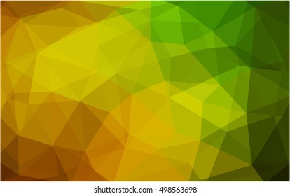 Dark green-yellow polygonal background. Shining illustration, which consist of triangles. The completely new template can be used for your brand book.