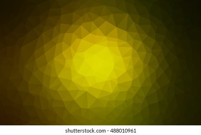 Dark green-yellow polygonal background. A vague abstract illustration with gradient. Brand-new design for your business.