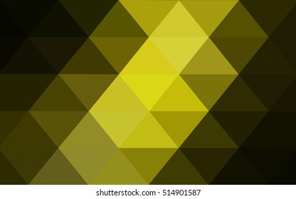 Dark green-yellow polygonal background. A vague abstract illustration with gradient. The best triangular design for your business.