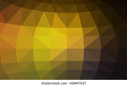 Dark green-yellow polygonal illustration, which consist of triangles. Triangular design for your business. Geometric background in Origami style with gradient.