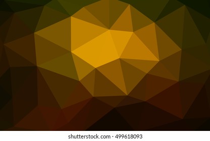 Dark green-yellow polygonal illustration, which consist of triangles. Triangular design for your business. Geometric background in Origami style with gradient.