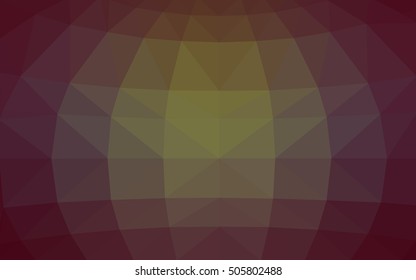 Dark green-yellow polygonal illustration, which consist of triangles. Triangular design for your business. Geometric background in Origami style with gradient.