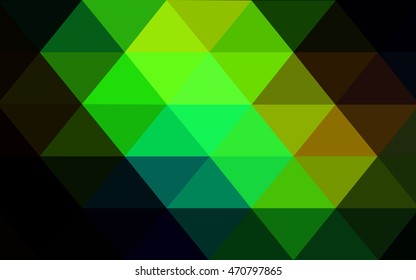 Dark green-yellow polygonal template. Creative illustration in halftone style with gradient. A new texture for your design.