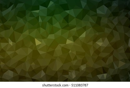 Dark green-yellow polygonal template. Creative illustration in halftone style with gradient. A new texture for your design.
