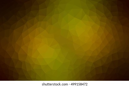 Dark green-yellow polygonal template. Modern geometrical abstract illustration with gradient. The template can be used as a background for cell phones.