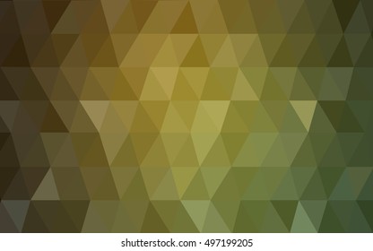 Dark green-yellow polygonal template. A vague abstract illustration with gradient. The polygonal design can be used for your web site.