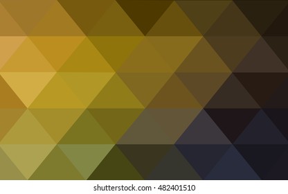 Dark green-yellow triangle mosaic background. A vague abstract illustration with gradient. A new texture for your design.