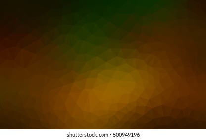 Dark green-yellow triangle mosaic background. A sample with polygonal shapes. The template can be used as a background for cell phones.