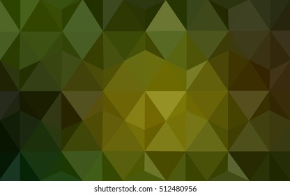 Dark green-yellow triangle mosaic background. A completely new color illustration in a vague style. The completely new template can be used for your brand book.