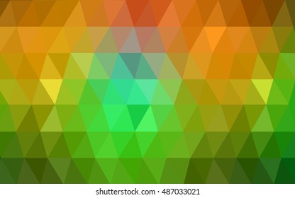 Dark green-yellow triangle mosaic pattern. A completely new color illustration in a vague style. The best triangular design for your business.