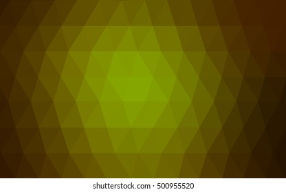Dark green-yellow triangle mosaic pattern. Modern geometrical abstract illustration with gradient. The best triangular design for your business.