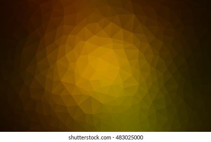 Dark green-yellow triangle mosaic template. Colorful abstract illustration with gradient. Brand-new style for your business design.