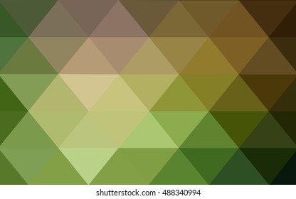 Dark green-yellow triangle mosaic template. A completely new color illustration in a vague style. Triangular pattern for your business design.