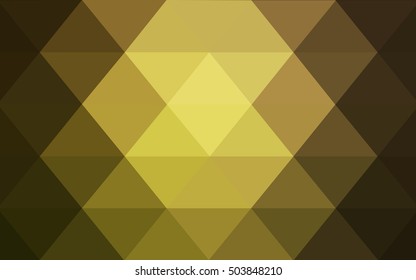 Dark green-yellow triangle mosaic template. Modern geometrical abstract illustration with gradient. Triangular pattern for your business design.