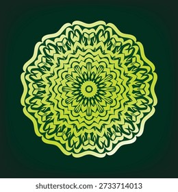 Dark Gren mandala Design with isolated background