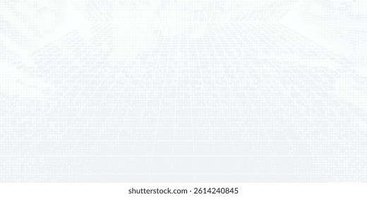 Dark grePerspective grid white and grey ethereal background. Vector design minimum concept. Decorative web layoabstract white background modern design Vector illustrationreen
