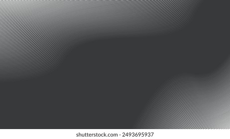 Fondo abstracto gris oscuro con la línea de la curva para el fondo o la presentación