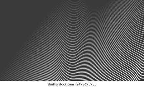 Fondo abstracto gris oscuro con la línea de la curva para el fondo o la presentación