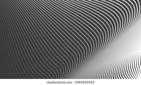Fondo abstracto gris oscuro con la línea de la curva para el fondo o la presentación