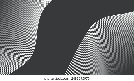 Fondo abstracto gris oscuro con la línea de la curva para el fondo o la presentación