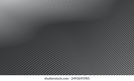 Fondo abstracto gris oscuro con la línea de la curva para el fondo o la presentación
