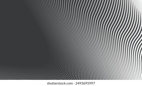 Dark grey abstract background with curve line for backdrop or presentation